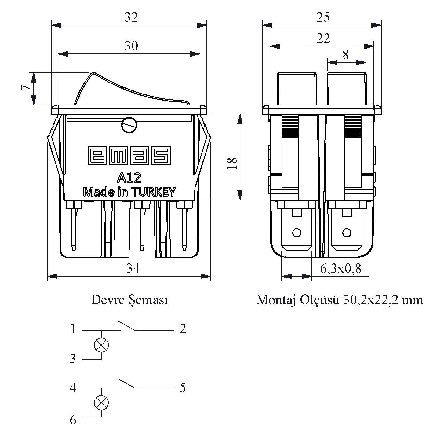 KARE İNCE İKİLİ ANAHTAR KIRMIZI 0-1